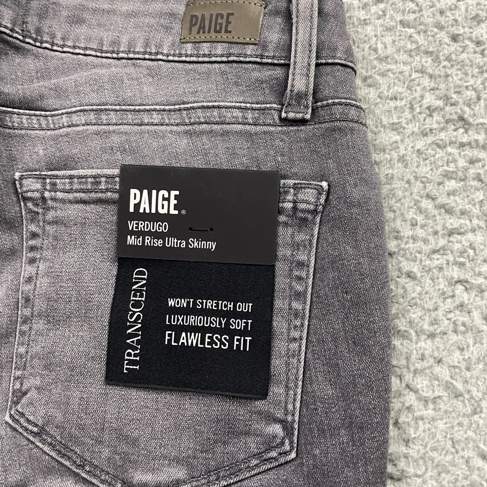 Paige Jeans Womens 27 Gray Verdugo Mid Rise Ultra Skinny Transcend NEW NWT 179$ - Picture 5 of 12